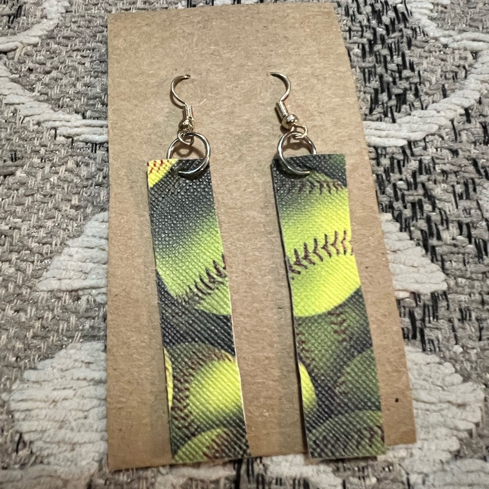 Softball skinny earrings
